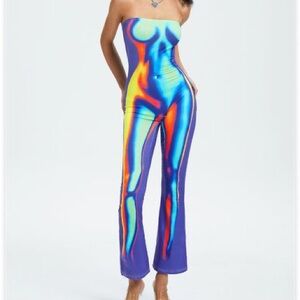 Vibrant Multicolor Strapless Jumpsuit